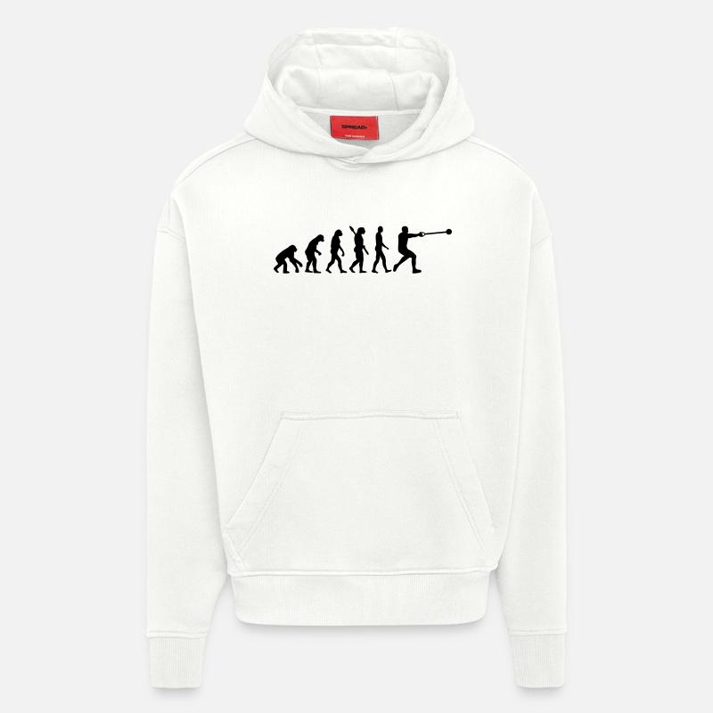 Evolution Hammer throw - Hoodie- made by SPREAD  - OFF WHITE