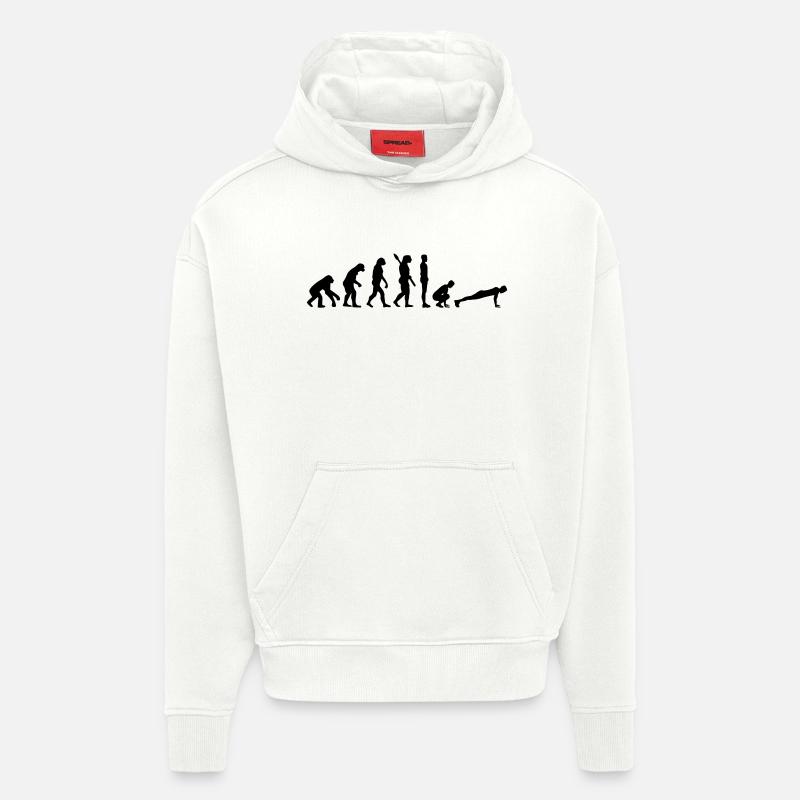 Evolution Burpees - Hoodie- made by SPREAD  - OFF WHITE