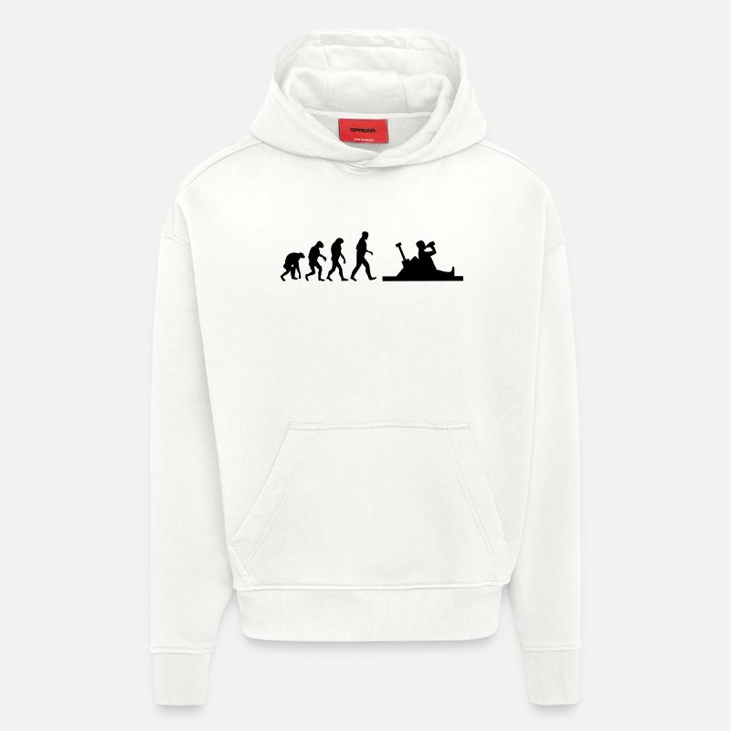 baustelle evolution - Hoodie- made by SPREAD  - OFF WHITE