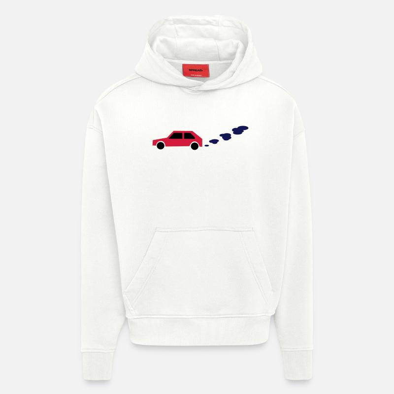 voiture - Sweat à capuche bio épais oversize fabriqué en UE - OFF WHITE