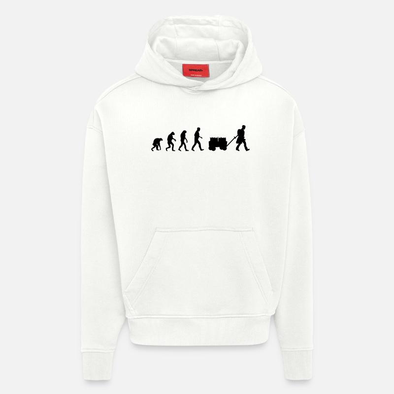 beer evolution - Sweat à capuche bio épais oversize fabriqué en UE - OFF WHITE