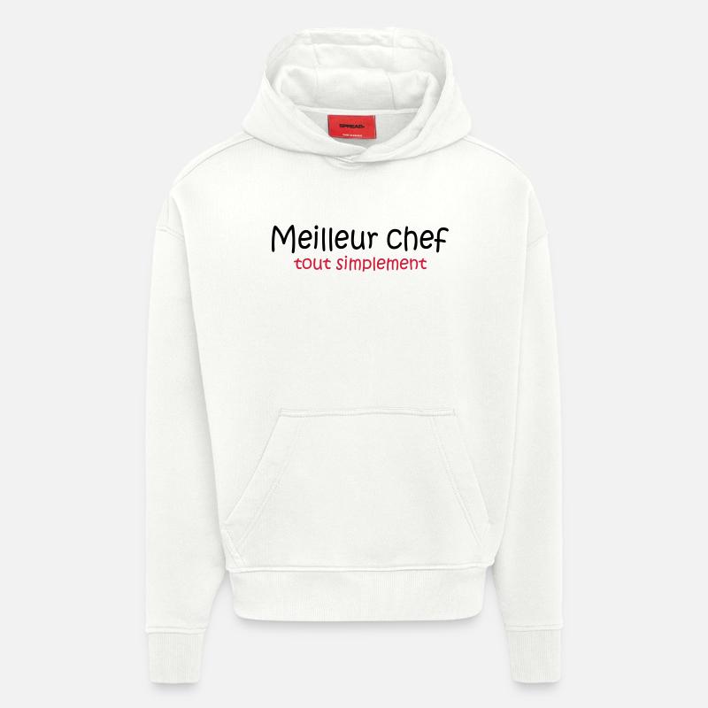 Meilleur chef tout simplement - Sweat à capuche bio épais oversize fabriqué en UE - OFF WHITE
