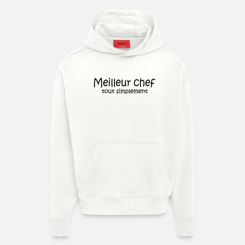 Meilleur chef tout simplement - Sweat à capuche bio épais oversize fabriqué en UE - OFF WHITE