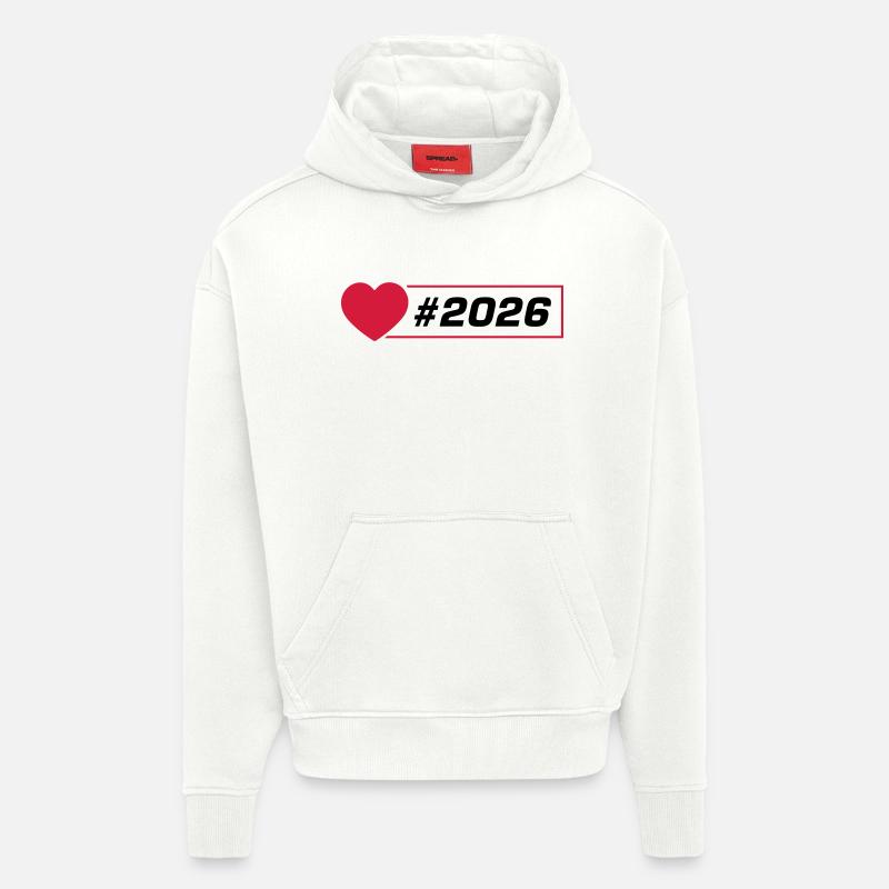 Cœur 2026 - Sweat à capuche bio épais oversize fabriqué en UE - OFF WHITE