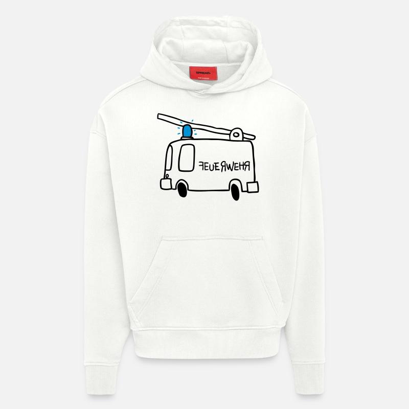 Feu - Sweat à capuche bio épais oversize fabriqué en UE - OFF WHITE