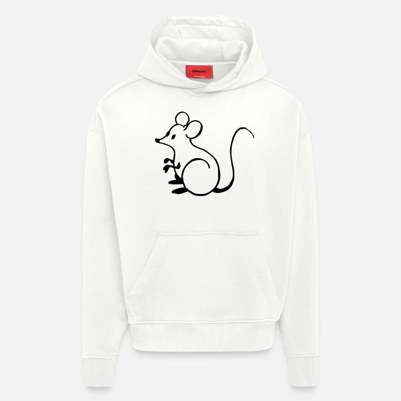 Souris - Sweat à capuche bio épais oversize fabriqué en UE - OFF WHITE