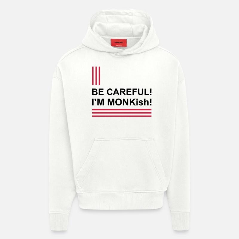 Je suis moine - Sweat à capuche bio épais oversize fabriqué en UE - OFF WHITE