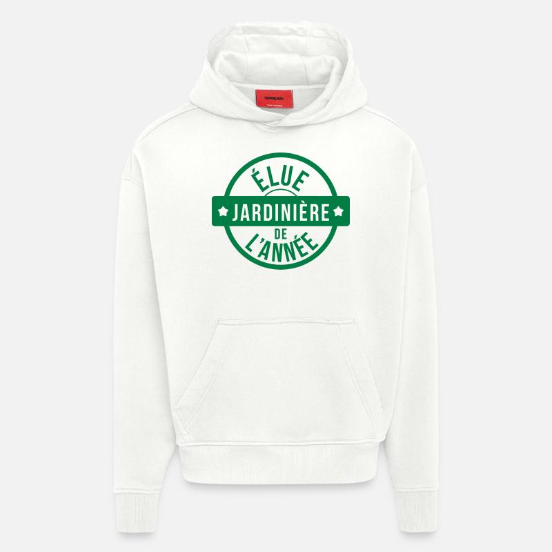 élue Jardinière de l'année ! - Sweat à capuche bio épais oversize fabriqué en UE - OFF WHITE