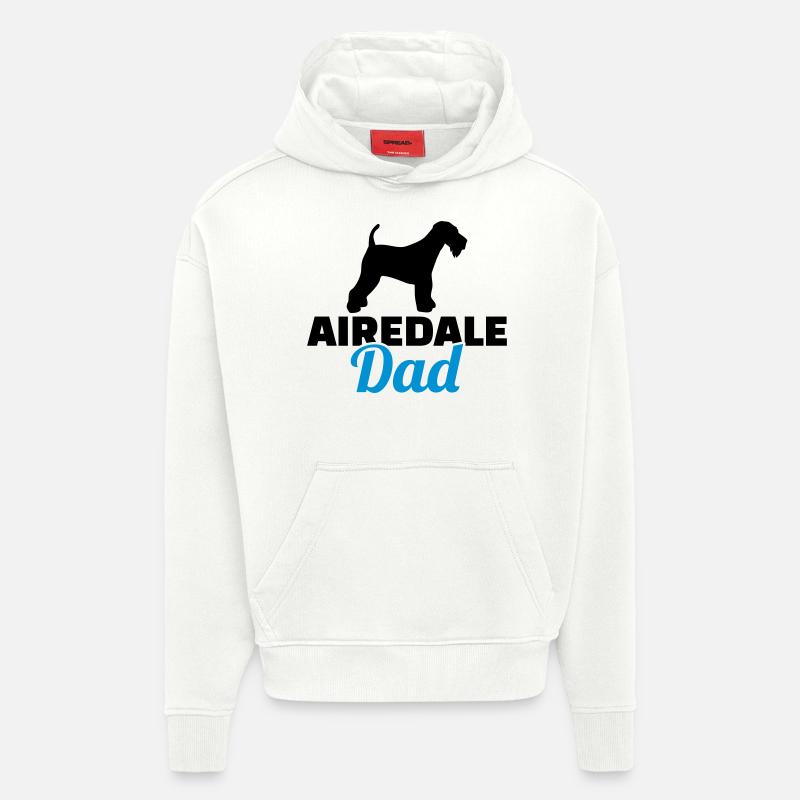 Airedale Terrier - Sweat à capuche bio épais oversize fabriqué en UE - OFF WHITE