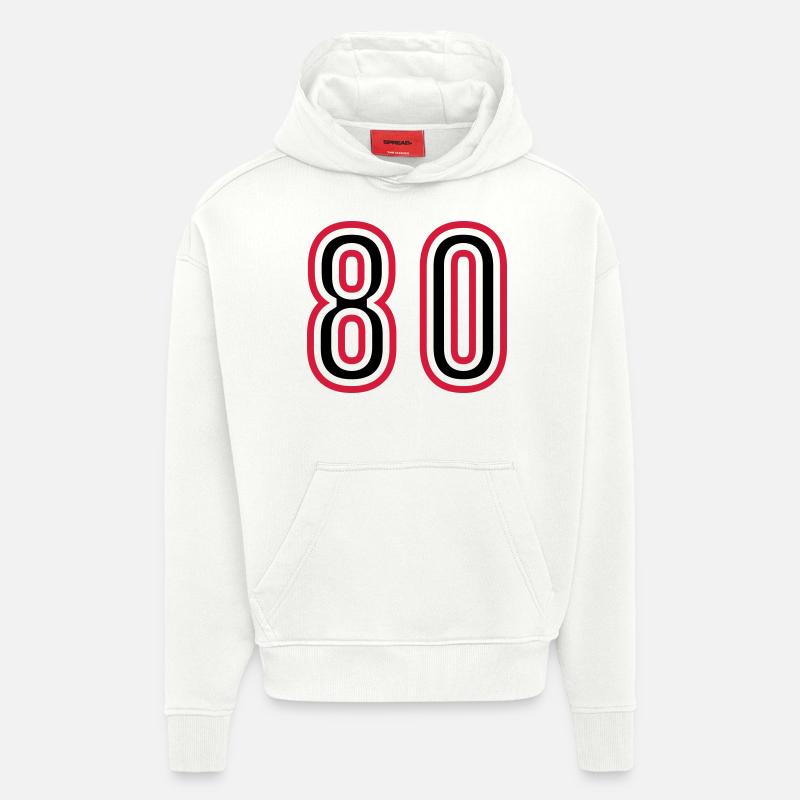 Maillot 80 Années Numériques - Sweat à capuche bio épais oversize fabriqué en UE - OFF WHITE