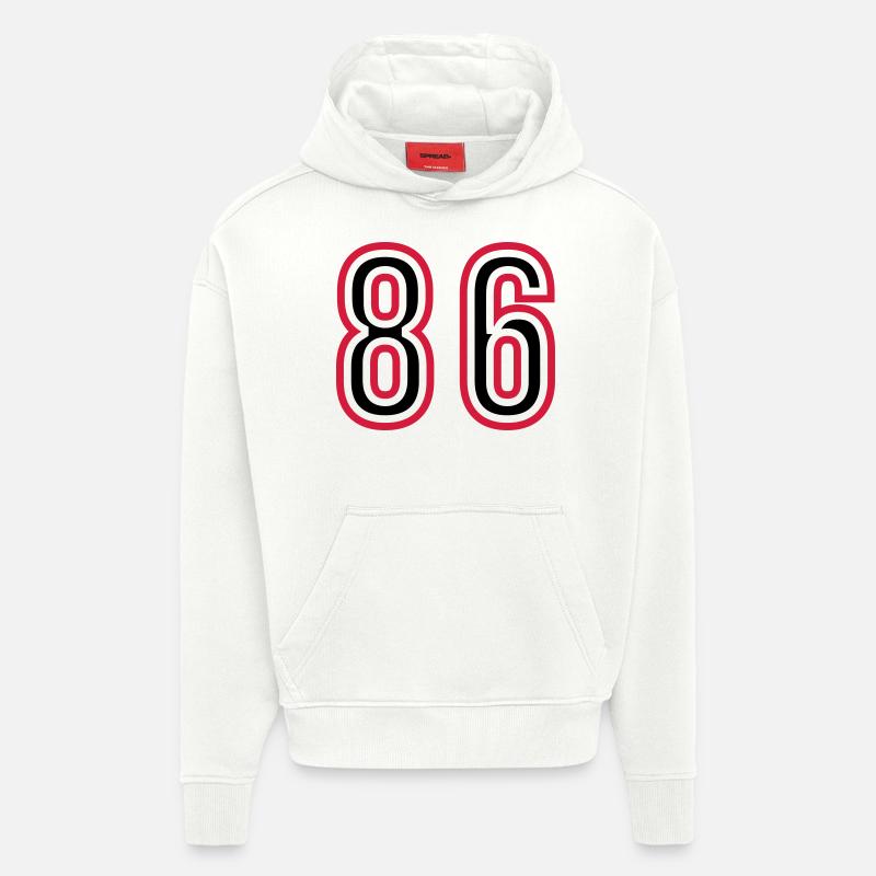 86 Nombre d’années Jersey - Sweat à capuche bio épais oversize fabriqué en UE - OFF WHITE