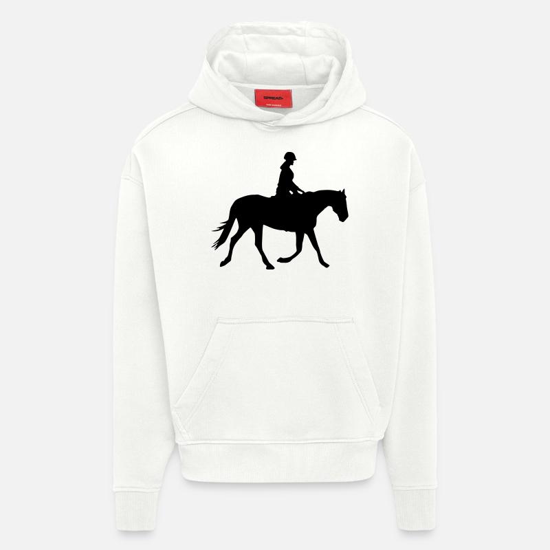 Cavalier Cheval - Sweat à capuche bio épais oversize fabriqué en UE - OFF WHITE