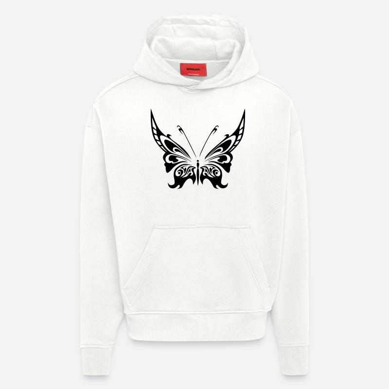 papillon 2 - Sweat à capuche bio épais oversize fabriqué en UE - OFF WHITE