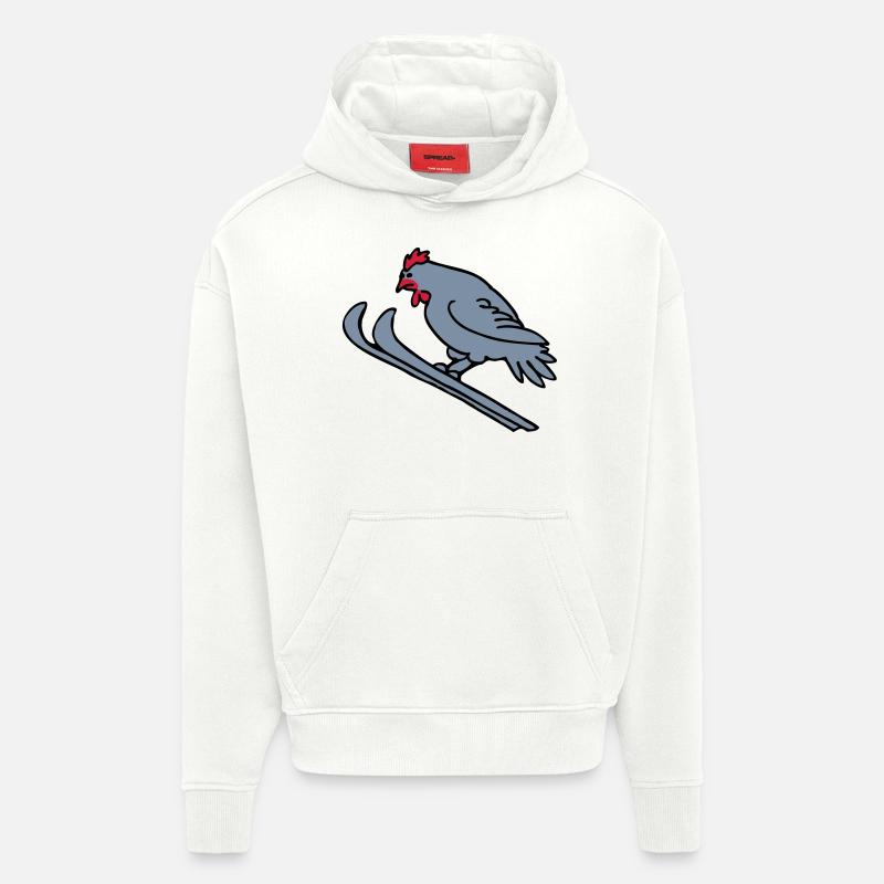 Ski-poule - Sweat à capuche bio épais oversize fabriqué en UE - OFF WHITE