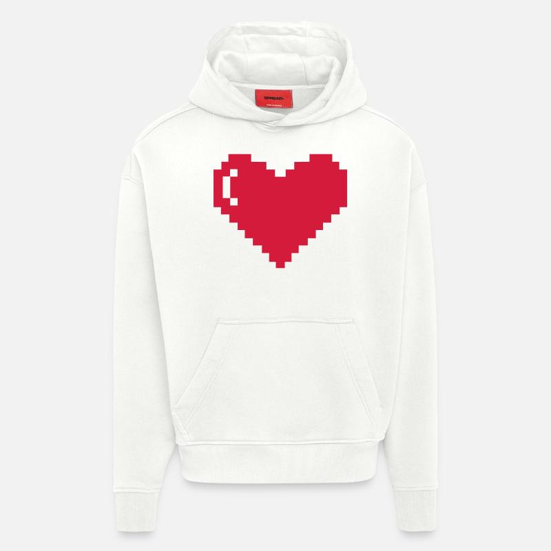 Pixelherz - Hoodie- made by SPREAD  - OFF WHITE