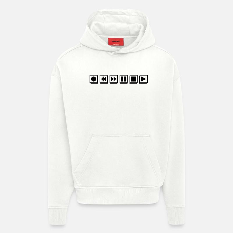 Boutons de joueur - Sweat à capuche bio épais oversize fabriqué en UE - OFF WHITE