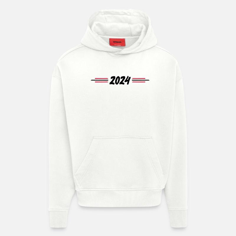 Année 2024 - Sweat à capuche bio épais oversize fabriqué en UE - OFF WHITE