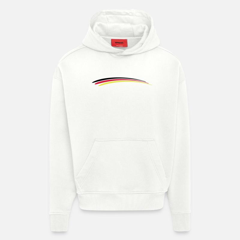 Drapeau de l’Allemagne - Sweat à capuche bio épais oversize fabriqué en UE - OFF WHITE
