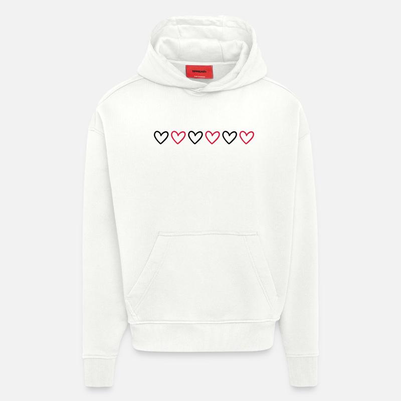 Hearts Line Icon - Hoodie- made by SPREAD - OFF WHITE
