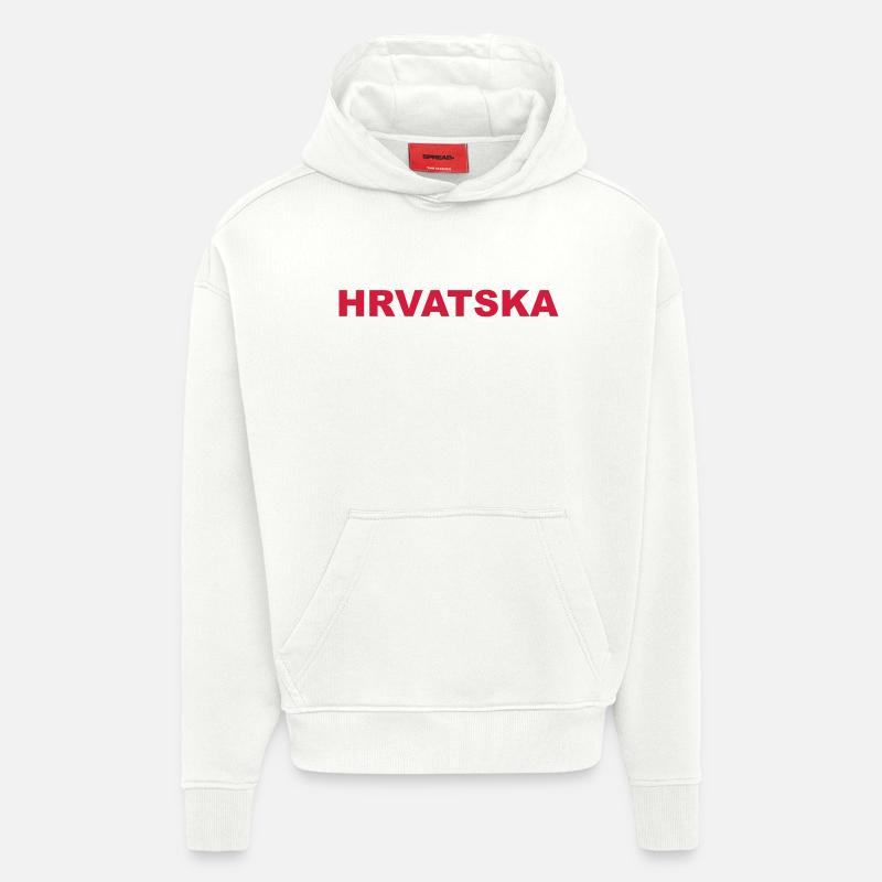 Hrvatska - Sweat à capuche bio épais oversize fabriqué en UE - OFF WHITE