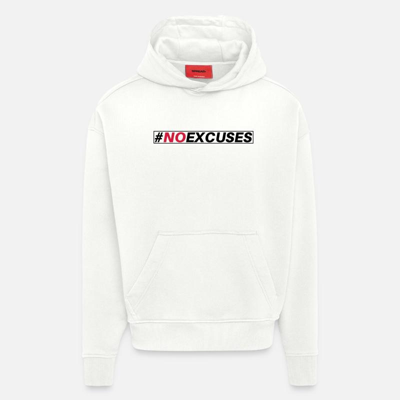 #NOEXCUSES - Sweat à capuche bio épais oversize fabriqué en UE - OFF WHITE