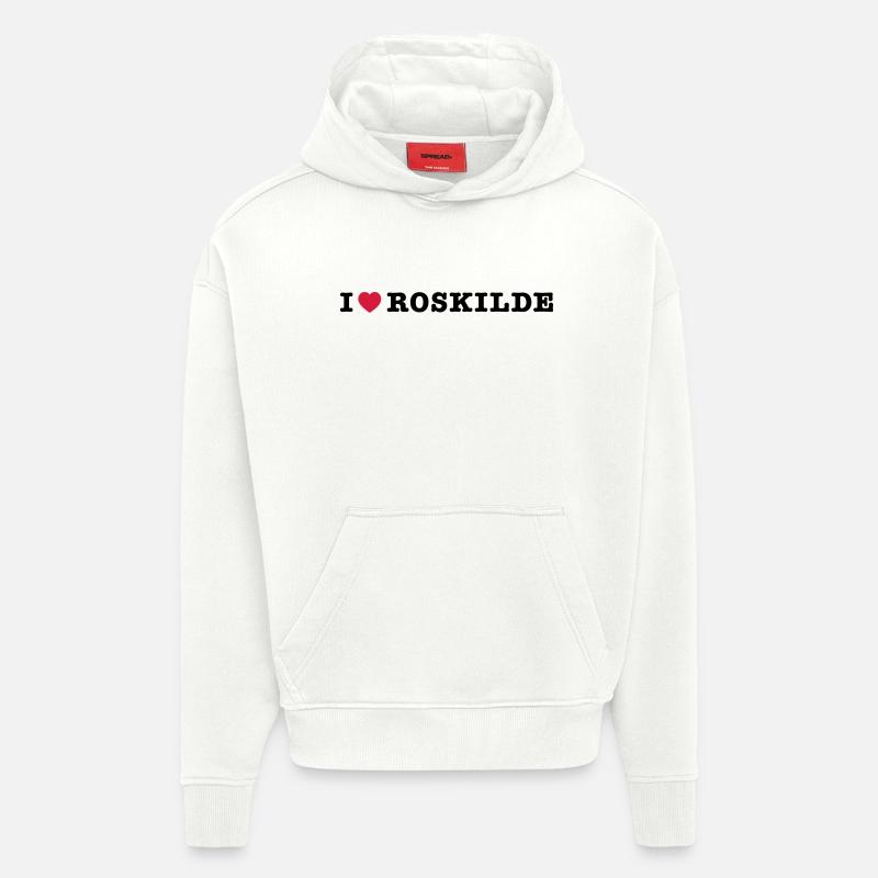 mp_i_love_roskilde - Sweat à capuche bio épais oversize fabriqué en UE - OFF WHITE