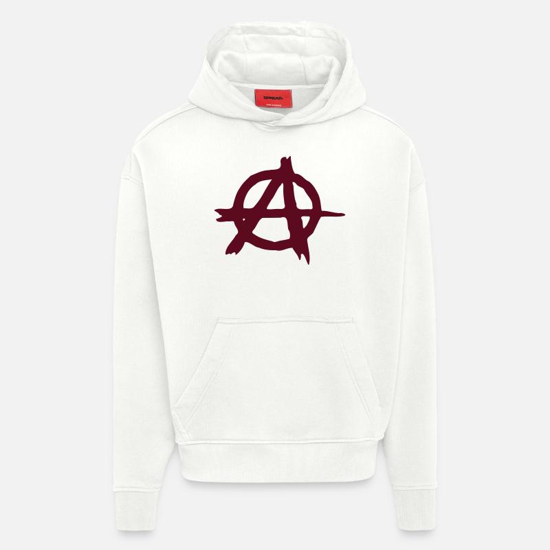 anarchy - Sweat à capuche bio épais oversize fabriqué en UE - OFF WHITE
