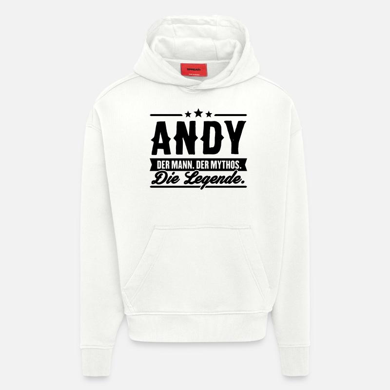 Mann Mythos Legende Andy - Hoodie- made by SPREAD  - OFF WHITE
