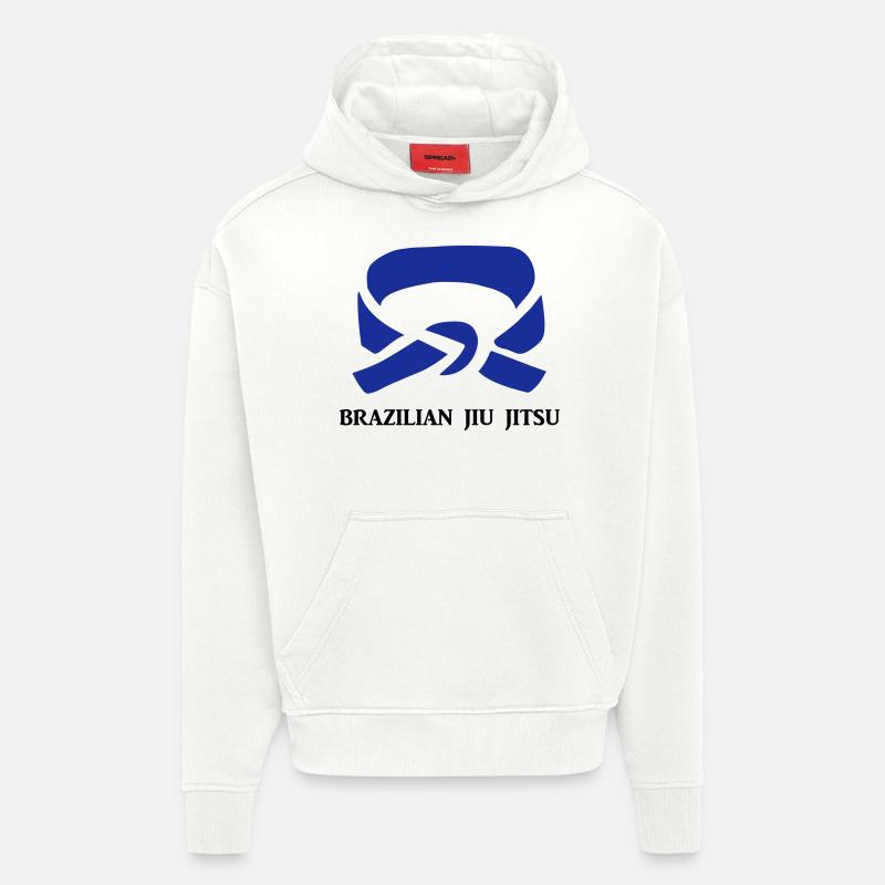 BJJ Blue Belt Clothing - Sweat à capuche bio épais oversize fabriqué en UE - OFF WHITE