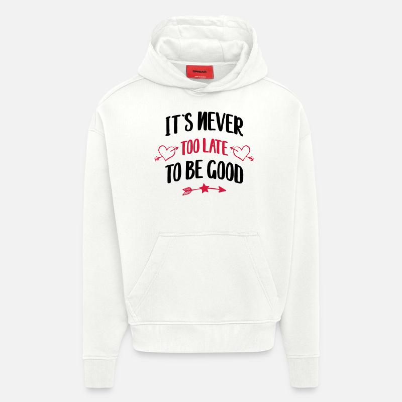 énonciation drôle - Sweat à capuche bio épais oversize fabriqué en UE - OFF WHITE