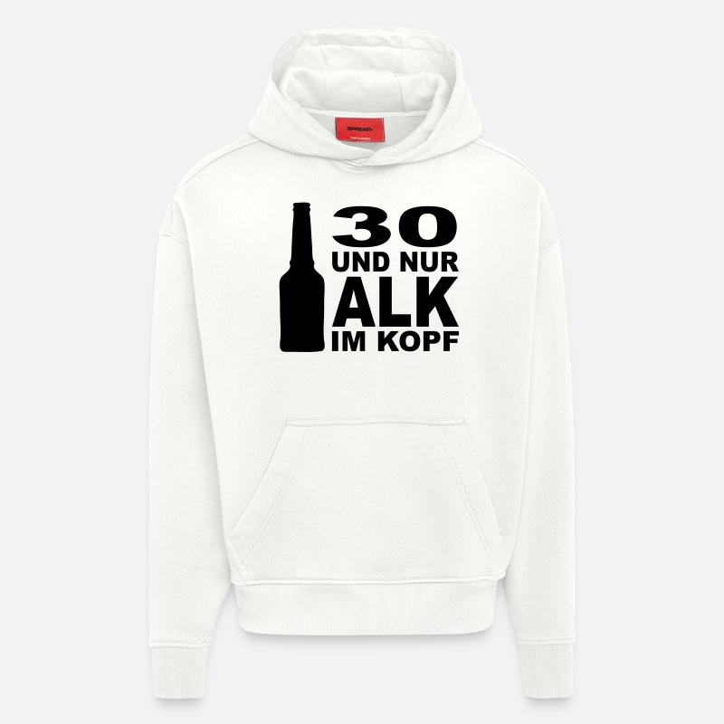 30_alk_im_kopf - Sweat à capuche bio épais oversize fabriqué en UE - OFF WHITE