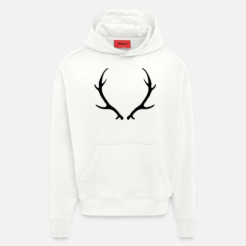 Bois de cerf - Sweat à capuche bio épais oversize fabriqué en UE - OFF WHITE