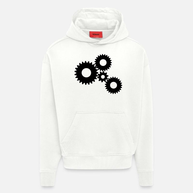 Zahnräder/Getriebe/Gear - Hoodie- made by SPREAD  - OFF WHITE