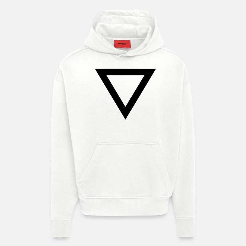 triangle - Sweat à capuche bio épais oversize fabriqué en UE - OFF WHITE