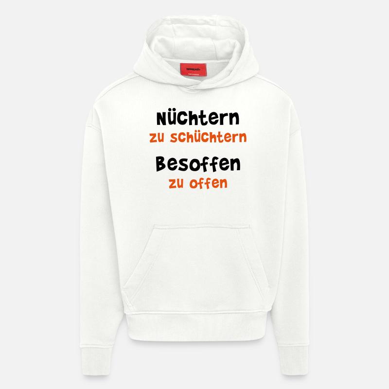 Le jeûne trop timide - Sweat à capuche bio épais oversize fabriqué en UE - OFF WHITE