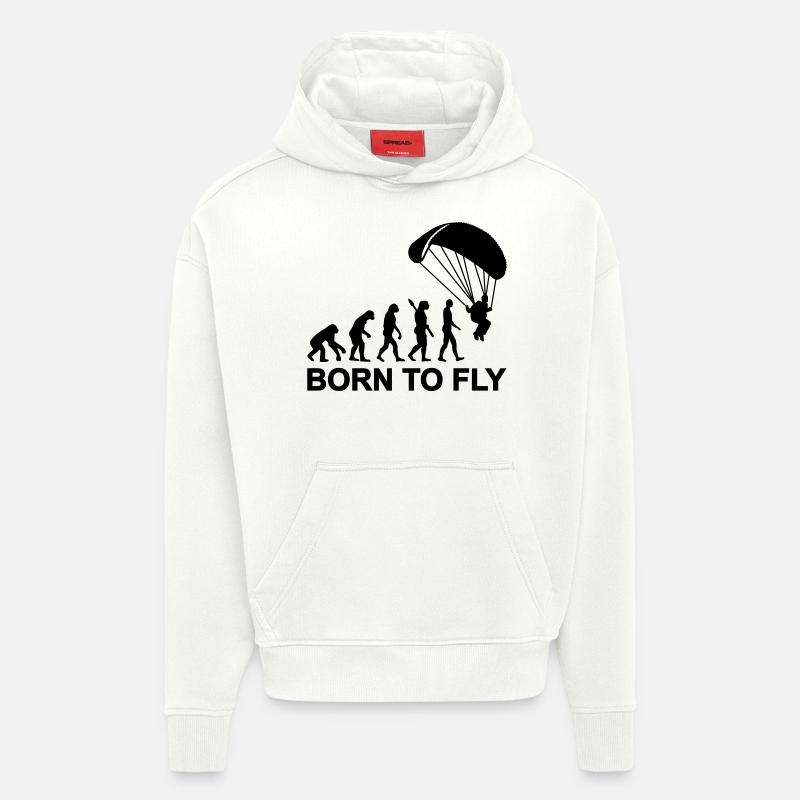 Evolution Fallschirmspringen - Hoodie- made by SPREAD  - OFF WHITE