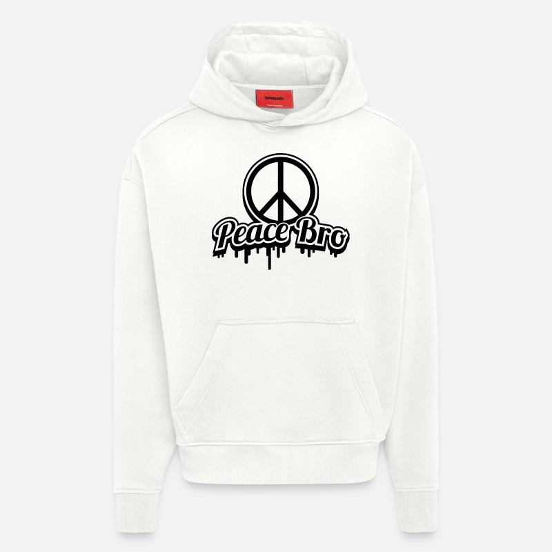 pace_bro_ha1 - Sweat à capuche bio épais oversize fabriqué en UE - OFF WHITE