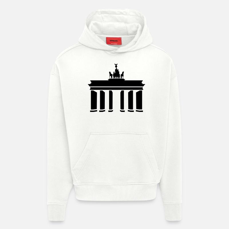 Brandenburg Gate - Sweat à capuche bio épais oversize fabriqué en UE - OFF WHITE