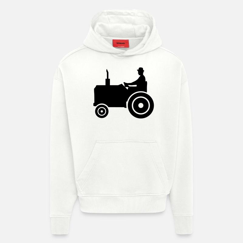 Tracteur - Sweat à capuche bio épais oversize fabriqué en UE - OFF WHITE