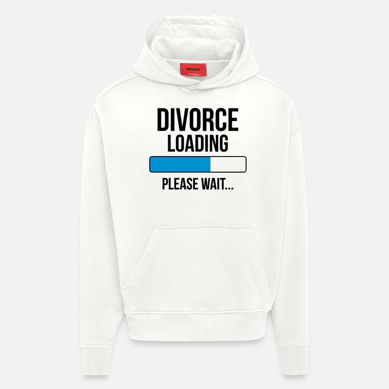 Divorce Loading Please wait... - Sweat à capuche bio épais oversize fabriqué en UE - OFF WHITE