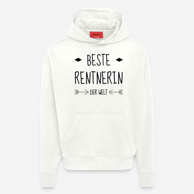 retraite / retraité / retraitée / pension - Sweat à capuche bio épais oversize fabriqué en UE - OFF WHITE