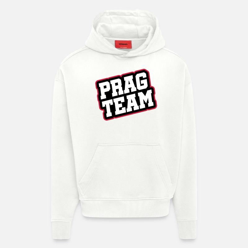 L’équipe de Prague - Sweat à capuche bio épais oversize fabriqué en UE - OFF WHITE
