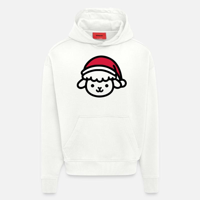 Noël Mignon Mouton - Sweat à capuche bio épais oversize fabriqué en UE - OFF WHITE