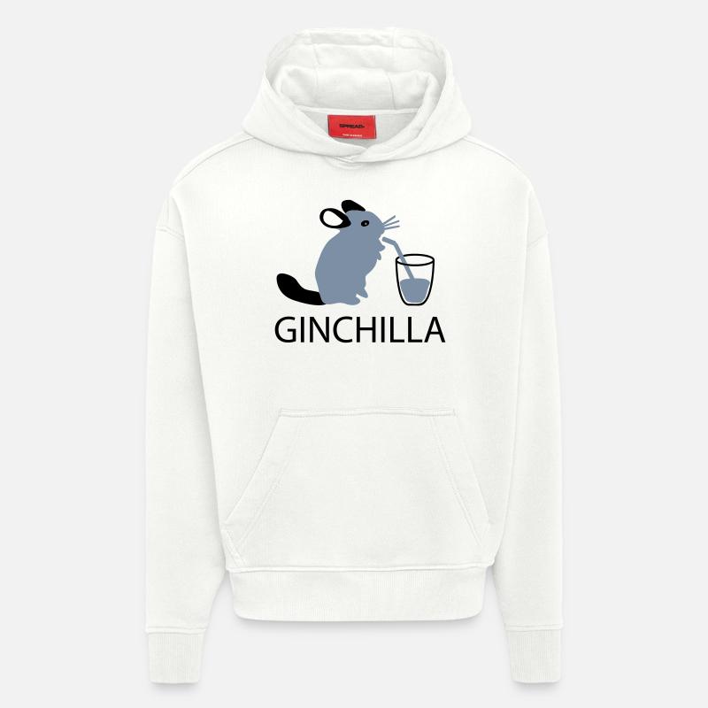 Ginchilla pour Gin Chiller - Sweat à capuche bio épais oversize fabriqué en UE - OFF WHITE