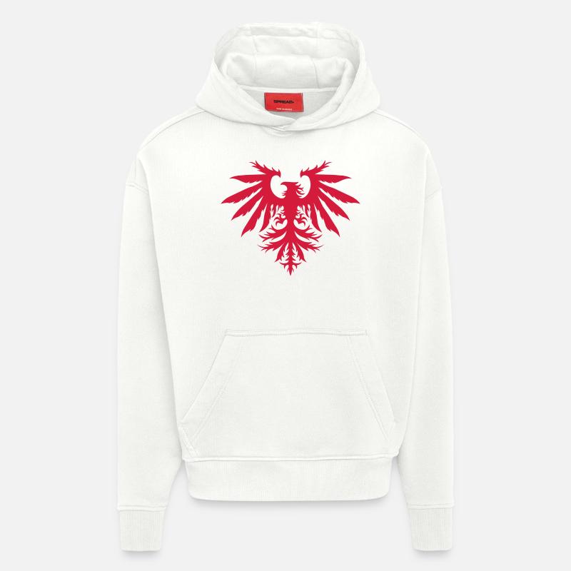 eagle - Sweat à capuche bio épais oversize fabriqué en UE - OFF WHITE
