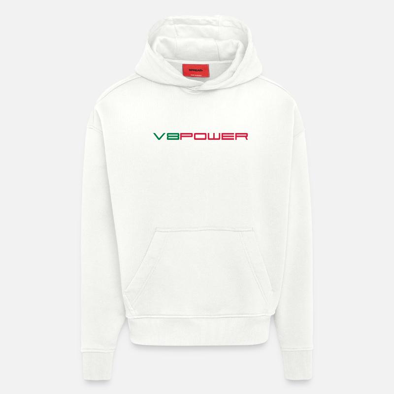 v8power - Hoodie- made by SPREAD  - OFF WHITE