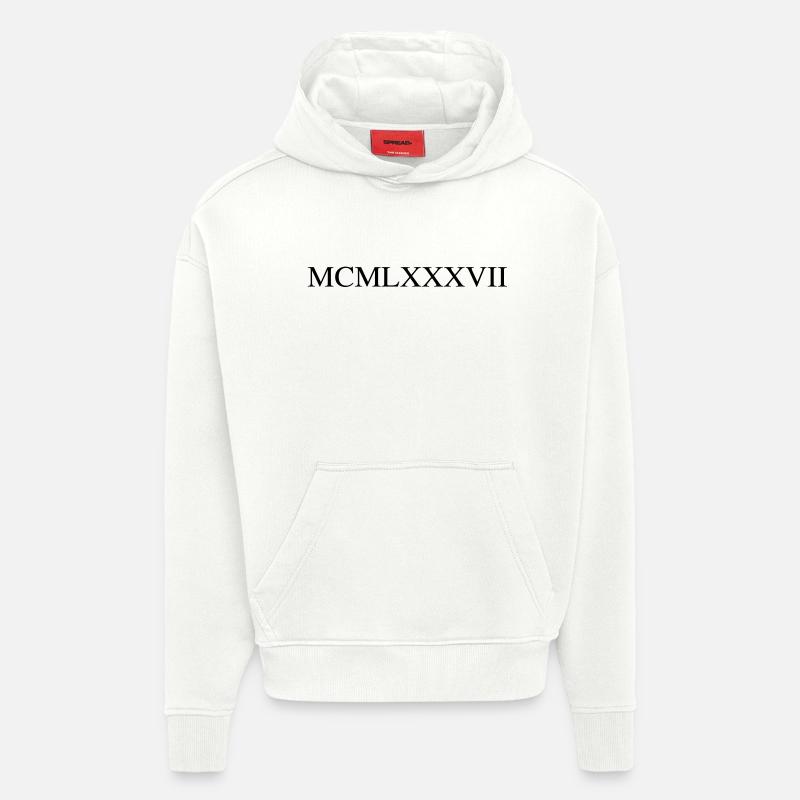 1987 - Sweat à capuche bio épais oversize fabriqué en UE - OFF WHITE