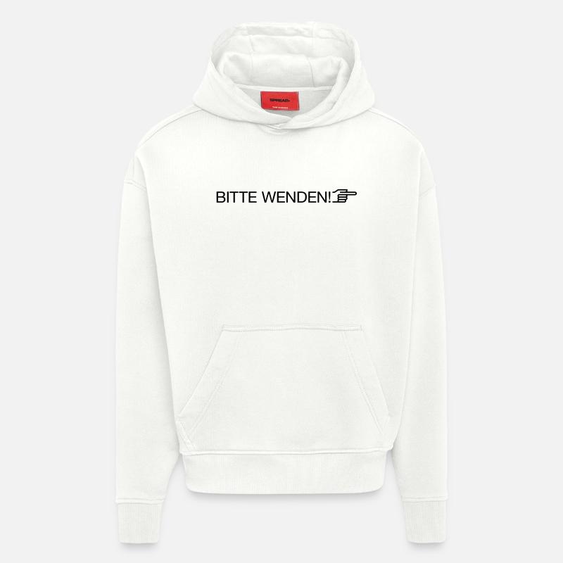 "bitte wenden" - Hoodie- made by SPREAD  - OFF WHITE