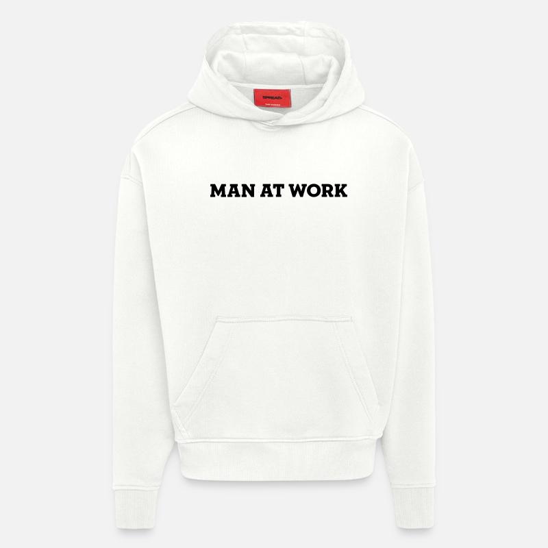 MAN AT WORK - Hoodie- made by SPREAD  - OFF WHITE