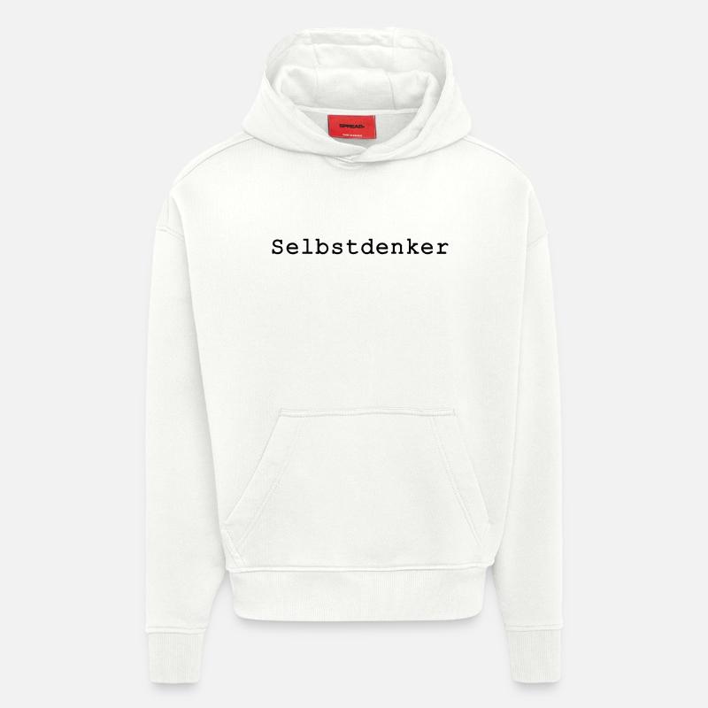 Selbstdenker - Sweat à capuche bio épais oversize fabriqué en UE - OFF WHITE